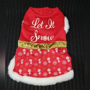 Let it Snow Red Dog Christmas Dress Size M NWT